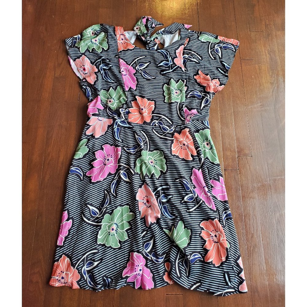 Eloquii Floral and Striped Dress